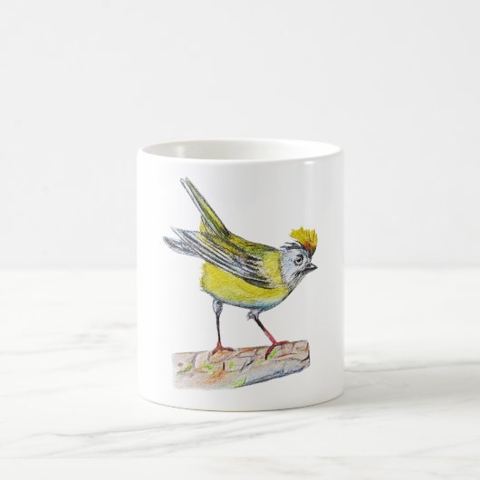 Tasse classique blanche avec dessin d'oiseau (Centre)