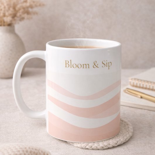 Tasse classique blanche Blush Ripple, 11 oz