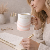 Tasse classique blanche Blush Ripple, 11 oz