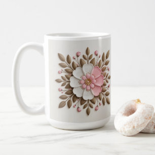 Tasse classique blanche en or blanc rose