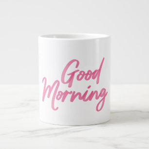 Tasse classique "Bonjour" aquarelle rose