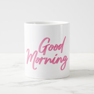 Tasse classique "Bonjour" aquarelle rose