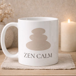 Tasse classique calme en pierre empilée, 11 oz
