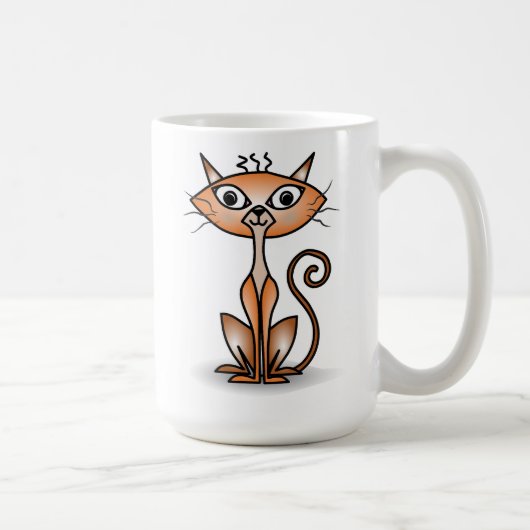 Tasse classique chat orange fou (Droite)