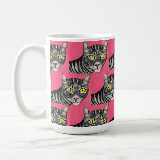 Tasse classique chat tigré, 444 ml (Gauche)