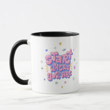 Tasse Classique Citation Lettre Bulles Colorées, 3