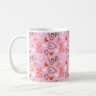 Tasse Classique Cœurs Amour Gribouillés