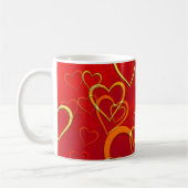 Tasse classique Cœurs rouges Célébrez l'amour (Gauche)