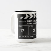 Tasse CLASSIQUE de CLAQUETTE avec votre texte (Devant gauche)