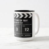 Tasse CLASSIQUE de CLAQUETTE avec votre texte (Devant droit)