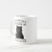 Tasse classique de design d'attitude de chat noir (Devant gauche)