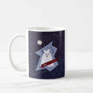 Tasse classique de dessin animé de fantôme choqué 