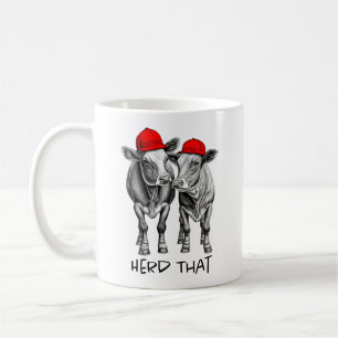 Tasse classique de discussion de génisse de vaches