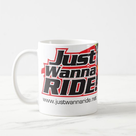 Tasse classique de logo de JustWannaRide (Gauche)