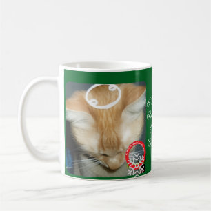 Tasse classique de Noël fantaisiste chat au gingem