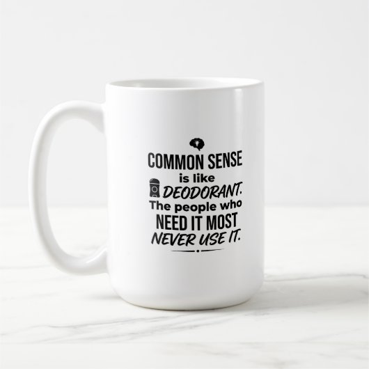 Tasse classique de rire 15 oz (Gauche)