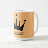 Tasse classique de style Crown noir avec nom de te (Devant droit)