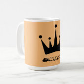 Tasse classique de style Crown noir avec nom de te (Devant gauche)
