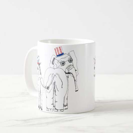Tasse classique d'éléphant et d'âne (Devant gauche)