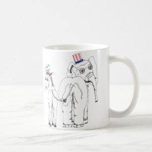 Tasse classique d'éléphant et d'âne