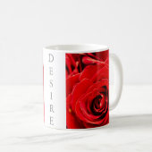 Tasse Classique Désir Roses Rouges 11oz (Devant droit)