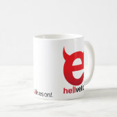 Tasse Classique « e » Rouge Maléfique (Devant droit)