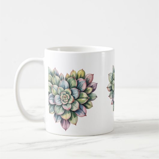 Tasse classique en forme de cœur succulent, 330 ml (Gauche)