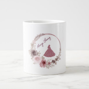 Tasse classique et autocollant de typographie flor