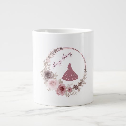 Tasse classique et autocollant de typographie flor (Devant)