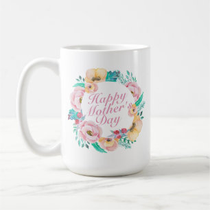 Tasse   classique florale heureuse élégante du