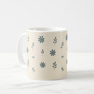 Tasse classique florale verte minimaliste