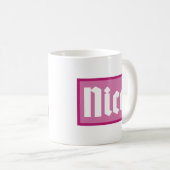 Tasse classique jolie typographie boîte rose (Devant droit)
