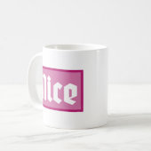 Tasse classique jolie typographie boîte rose (Devant gauche)