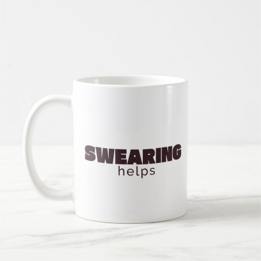 Tasse classique "Jurer aide" – Tasse drôle et sarc (Gauche)