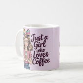 Tasse Classique Juste Une Fille Qui Aime Le Café (Devant gauche)