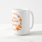 Tasse classique La vie est plus simple avec Jésus (Devant droit)