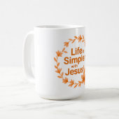 Tasse classique La vie est plus simple avec Jésus (Devant gauche)