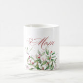 Tasse Classique Maman avec Feuillage Aquarelle Nom (Centre)