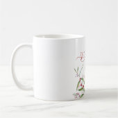 Tasse Classique Maman avec Feuillage Aquarelle Nom (Gauche)