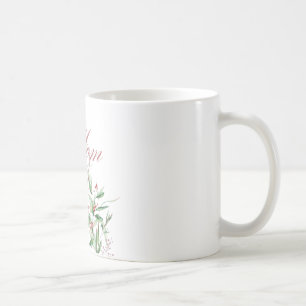 Tasse Classique Maman avec Feuillage Aquarelle Nom