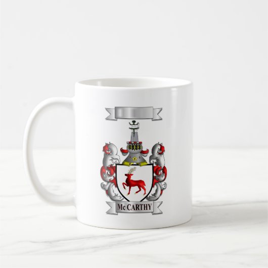 Tasse Classique McCarthy Nom de Famille et Blason (Gauche)