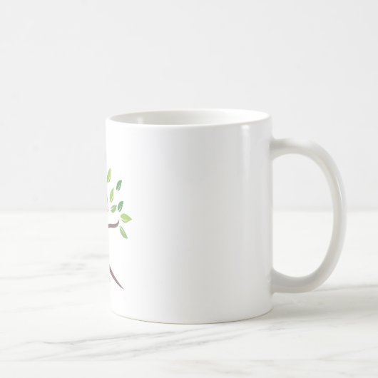 Tasse Classique Minimaliste Arbre Vert Élégant (Droite)