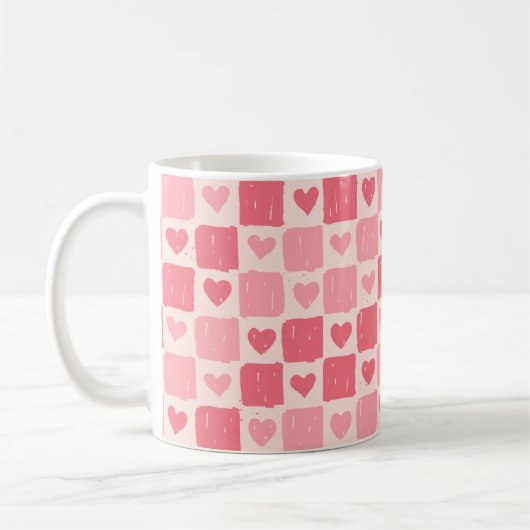 Tasse classique motif amour cœurs peints (Gauche)