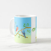 Tasse Classique Oiseaux Bleus (Devant gauche)