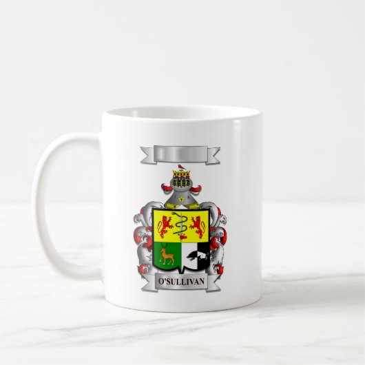Tasse Classique O'Sullivan Nom et Blason (Gauche)