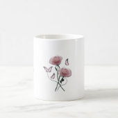 Tasse Classique Papillon Rose Minimaliste (Centre)