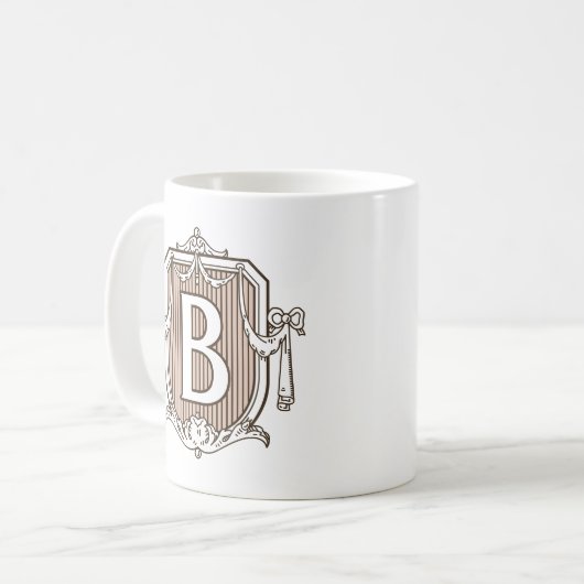 Tasse classique personnalisable de l'initiale "B" (Devant gauche)