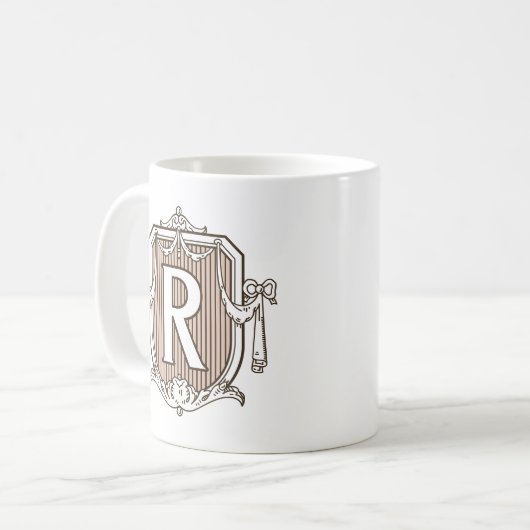 Tasse classique personnalisable de l'initiale "R" (Devant gauche)