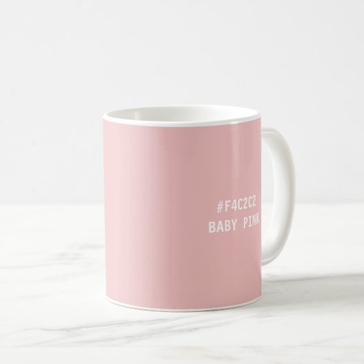 Tasse code couleur hexadécimal rose bébé (Devant droit)
