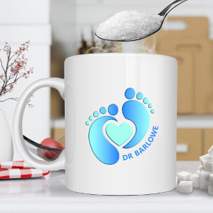 Tasse Cœur aux Pieds de Bébé Bleus